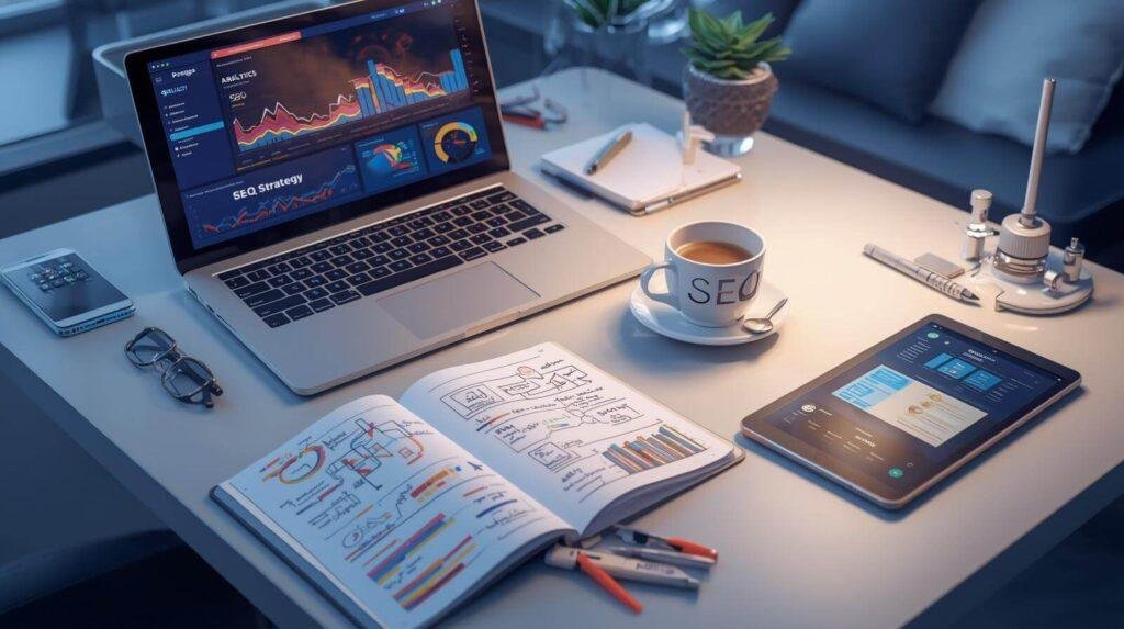 SEO Services Process Dudley - Digital Marketing Consultant – Mauawiyah Digital Marketing SEO services in Dudley workflow showing strategic optimisation process from audit to monitoring for West Midlands businesses. Mauawiyah Digital Marketing