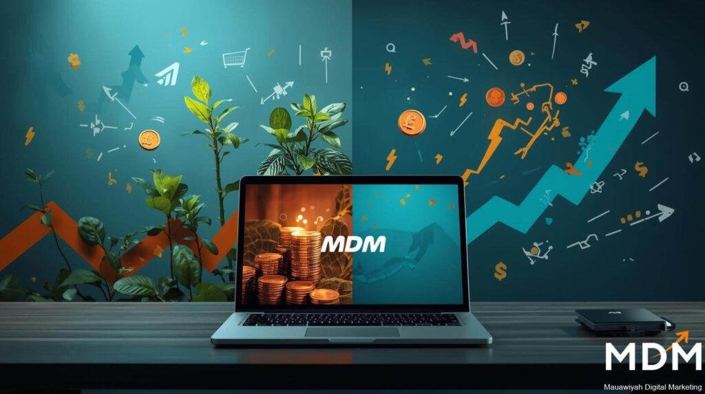 Business analytics dashboard showing digital marketing insights and performance trends for UK businesses